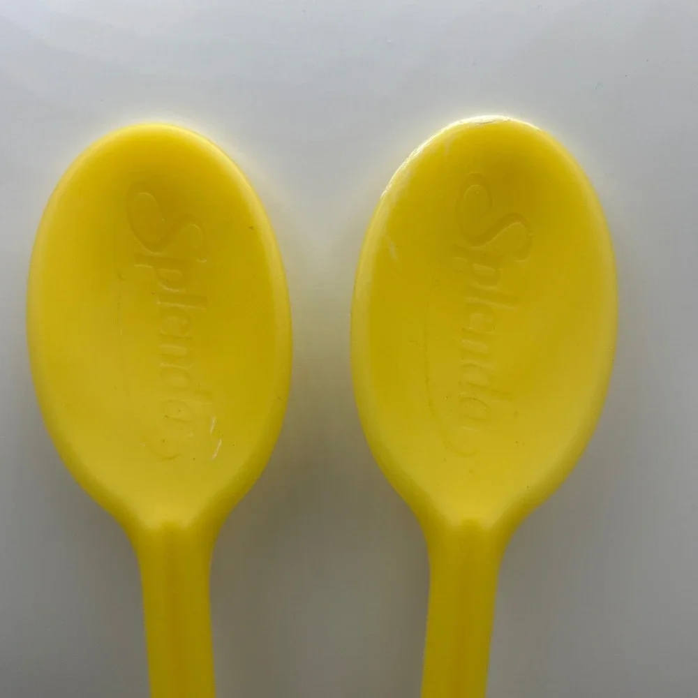 Splenda Yellow Mixing Spoon Lot of 2 Promotional Item 90s Y2K